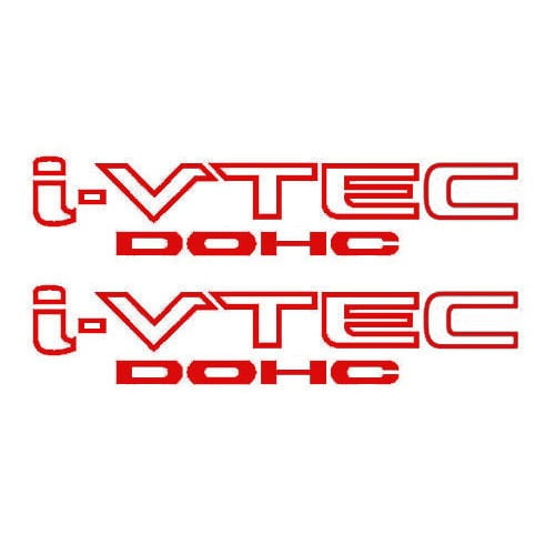 i-VTEC DOHC 2x Red Vinyl Decal Stickers Emblem Honda Acura i-vtec